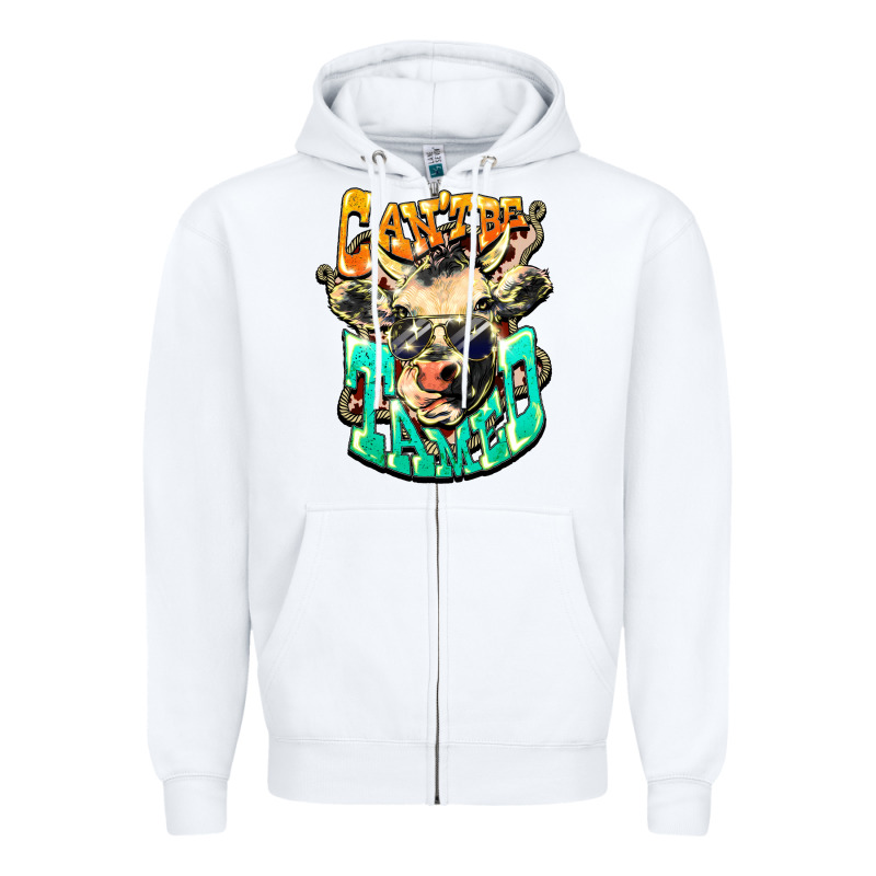 Can't Be Tamed Cow Zipper Hoodie by HowdyJamesFarm | Teevron