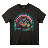 Asphalt stay groovy with rainbow and heart Heavy Core Tee - Artiststas