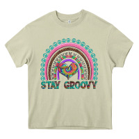 Mossy stay groovy with rainbow and heart Heavy Core Tee - Artiststas