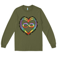 Army Green autism heart Long Sleeve Tee - Artiststas