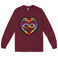 Burgundy autism heart Long Sleeve Tee - Artiststas