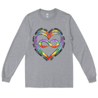 Heather Grey autism heart Long Sleeve Tee - Artiststas