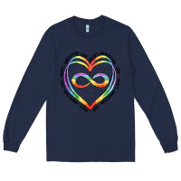Navy autism heart Long Sleeve Tee - Artiststas