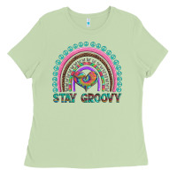Matcha stay groovy with rainbow and heart Ladies Tee - Artiststas