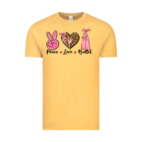 Vintage Mustard peace love ballet Vintage Tee - NancyCooperArtShop