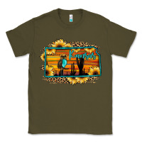 Army Green kansas owl sunset sunflower map Classic Tee - JahusDesignShop