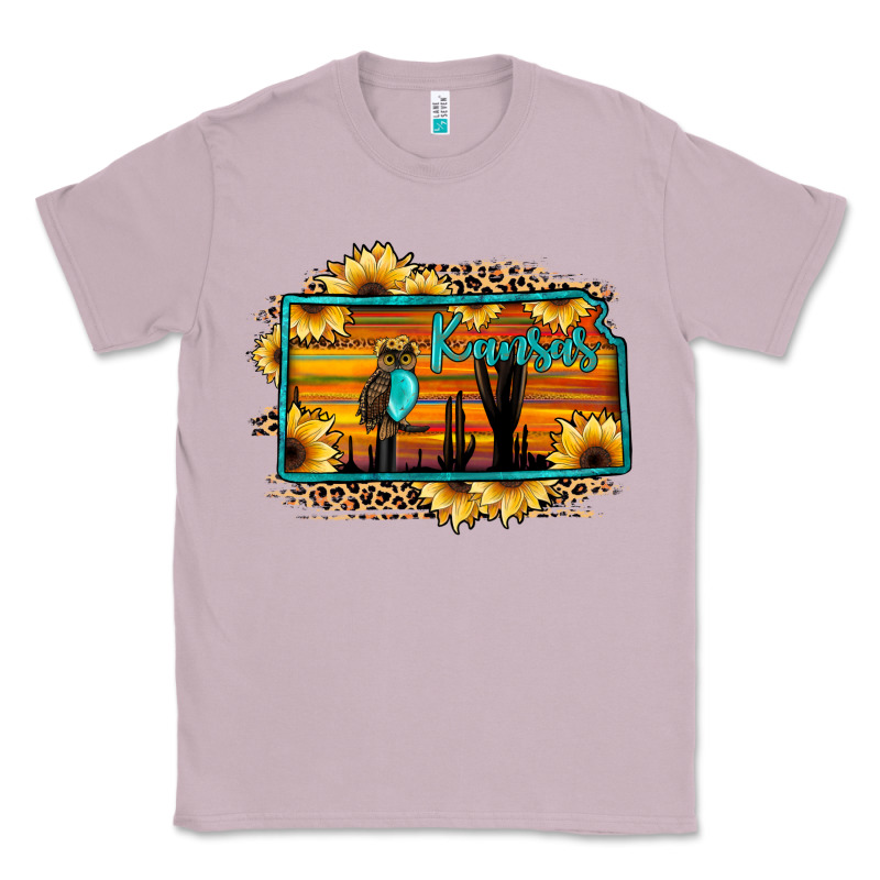 Kansas Owl Sunset Sunflower Map Classic Tee by JahusDesignShop | Teevron