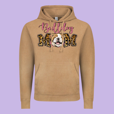 Bulldog Mom Vintage Hoodie Designed By Jasminsmagicworld