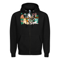 Black Dog coffee cups Zipper Hoodie - HowdyJamesFarm
