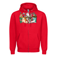 Red Dog coffee cups Zipper Hoodie - HowdyJamesFarm