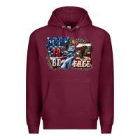 Burgundy Born to be free Premium Hoodie - CowGirlArtShop