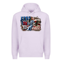 Lilac Born to be free Premium Hoodie - CowGirlArtShop