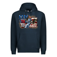 Navy Born to be free Premium Hoodie - CowGirlArtShop