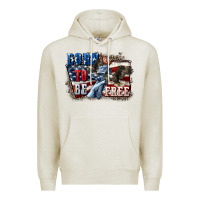 Oatmeal Heather Born to be free Premium Hoodie - CowGirlArtShop