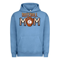 Pigment Pebble Blue Baseball Mom Urban Hoodie - CowhideDigitalArt