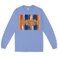 Colony Blue houston baseball team spirit brushstrokes Long Sleeve Tee - Artiststas