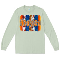 Matcha houston baseball team spirit brushstrokes Long Sleeve Tee - Artiststas