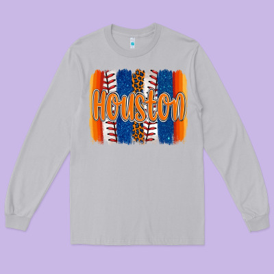 Houston Baseball Team Spirit Brushstrokes Long Sleeve Tee Designed By Artiststas