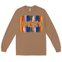 Toasted Coconut houston baseball team spirit brushstrokes Long Sleeve Tee - Artiststas