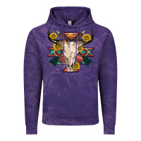 Cloud Purple aztec western bull skull Vintage Hoodie - NancyCooperArtShop
