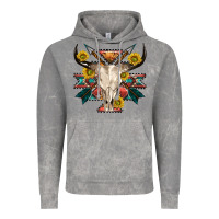 Cloud Rock aztec western bull skull Vintage Hoodie - NancyCooperArtShop