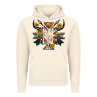 Vintage Artic aztec western bull skull Vintage Hoodie - NancyCooperArtShop
