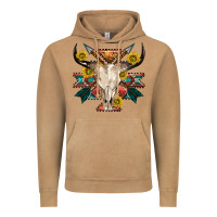 Aztec Western Bull Skull Vintage Hoodie | Teevron