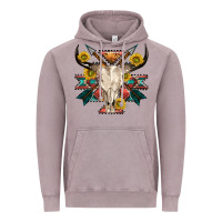 Vintage Zinc aztec western bull skull Vintage Hoodie - NancyCooperArtShop
