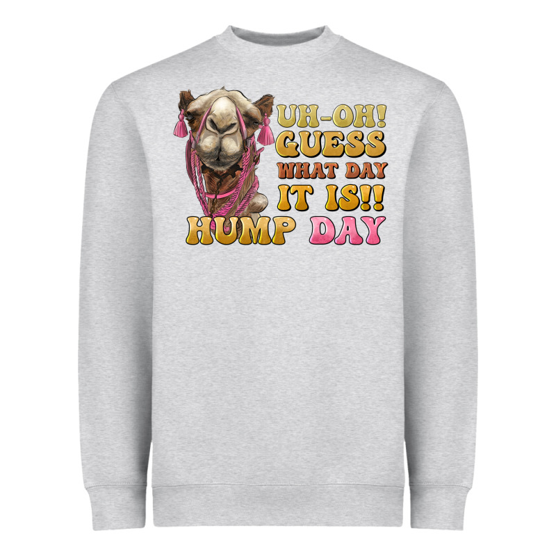 Guess What Day It Is Hump Day Camel Heavyweight Sweatshirt by BarkalooDesign | Teevron