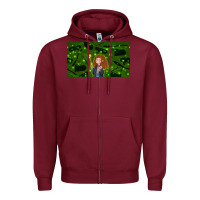 Burgundy wizard girl and cat Zipper Hoodie - TumblerDesignByShophia