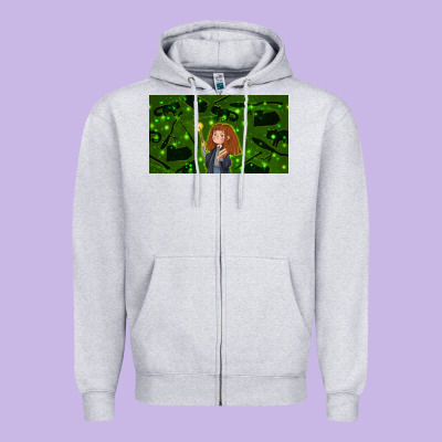 Wizard Girl And Cat Zipper Hoodie Designed By Tumblerdesignbyshophia