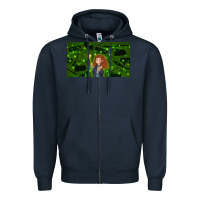 Navy wizard girl and cat Zipper Hoodie - TumblerDesignByShophia