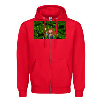Red wizard girl and cat Zipper Hoodie - TumblerDesignByShophia