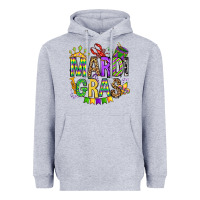 Heather Grey mardi gras olivia Heavyweight Hoodie - OliviaCreatesArt