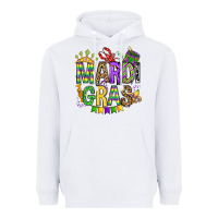 White mardi gras olivia Heavyweight Hoodie - OliviaCreatesArt