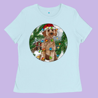 Cockapoo Christmas Ladies Tee Designed By Ranaportraitstore