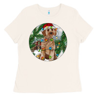 Bone Cockapoo Christmas Ladies Tee - RanaPortraitStore