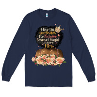 Navy i love the woman l've become black girl Long Sleeve Tee - Artiststas