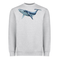 Heather Grey humpback whale Heavyweight Sweatshirt - BarkalooDesign