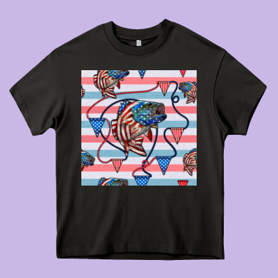 American Flag Bass Heavy Core Tee Designed By Bundleandbundleshop