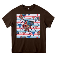 Chocolate Brown american flag bass Heavy Core Tee - BundleAndBundleShop