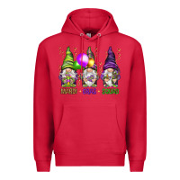 Cardinal Mardi Gras squad with gnomies Premium Hoodie - HowdyJamesFarm