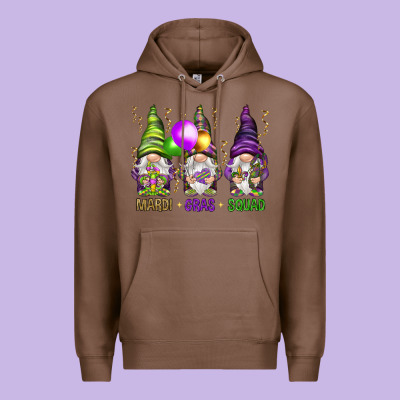Mardi Gras Squad With Gnomies Premium Hoodie Designed By Howdyjamesfarm