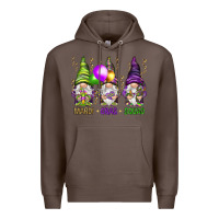 Coffee Mardi Gras squad with gnomies Premium Hoodie - HowdyJamesFarm