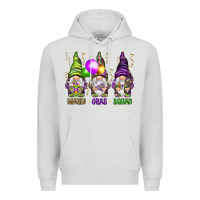 Dove Grey Mardi Gras squad with gnomies Premium Hoodie - HowdyJamesFarm
