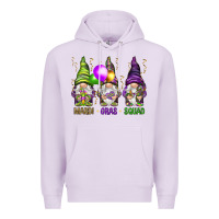 Lilac Mardi Gras squad with gnomies Premium Hoodie - HowdyJamesFarm