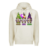 Oatmeal Heather Mardi Gras squad with gnomies Premium Hoodie - HowdyJamesFarm