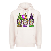 Pale Pink Mardi Gras squad with gnomies Premium Hoodie - HowdyJamesFarm