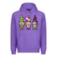 Purple Mardi Gras squad with gnomies Premium Hoodie - HowdyJamesFarm