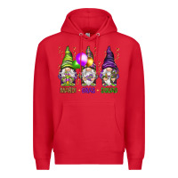 Red Mardi Gras squad with gnomies Premium Hoodie - HowdyJamesFarm